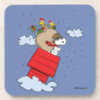 Peanuts | Snoopy the Red Baron at Christmas Beverage Coaster
