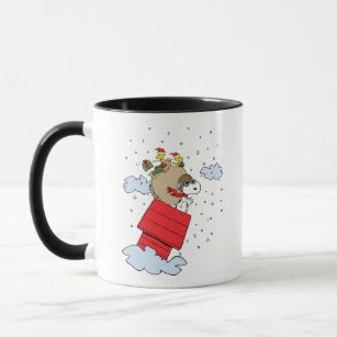 Peanuts   Snoopy the Red Baron at Christmas Mug