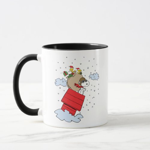 Peanuts  Snoopy the Red Baron at Christmas Mug