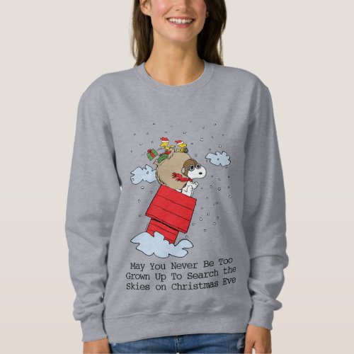 Peanuts  Snoopy the Red Baron at Christmas Sweatshirt