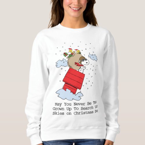 Peanuts  Snoopy the Red Baron at Christmas Sweatshirt