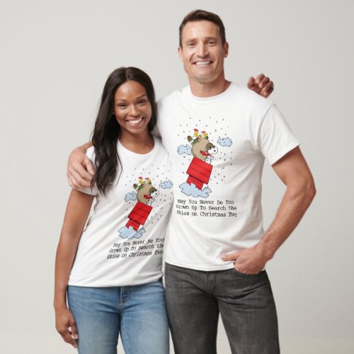 Peanuts  Snoopy the Red Baron at Christmas T_Shirt