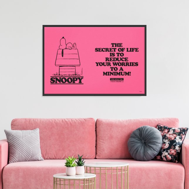 Peanuts | Snoopy The Secret To Life Canvas Print (Insitu(LivingRoom))