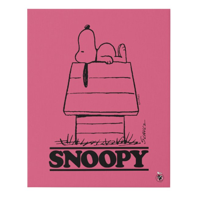 Peanuts | Snoopy The Secret To Life Faux Canvas Print (Front)
