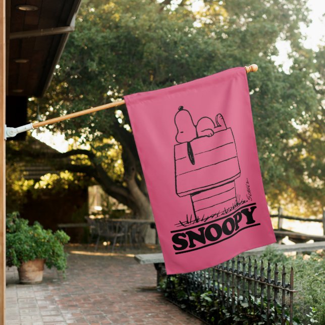 Peanuts | Snoopy The Secret To Life House Flag (In SItu)