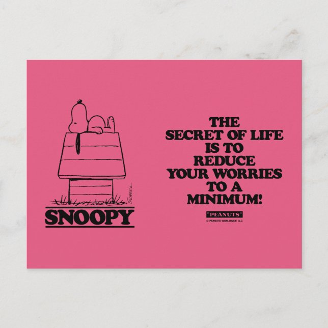 Peanuts | Snoopy The Secret To Life Postcard (Front)