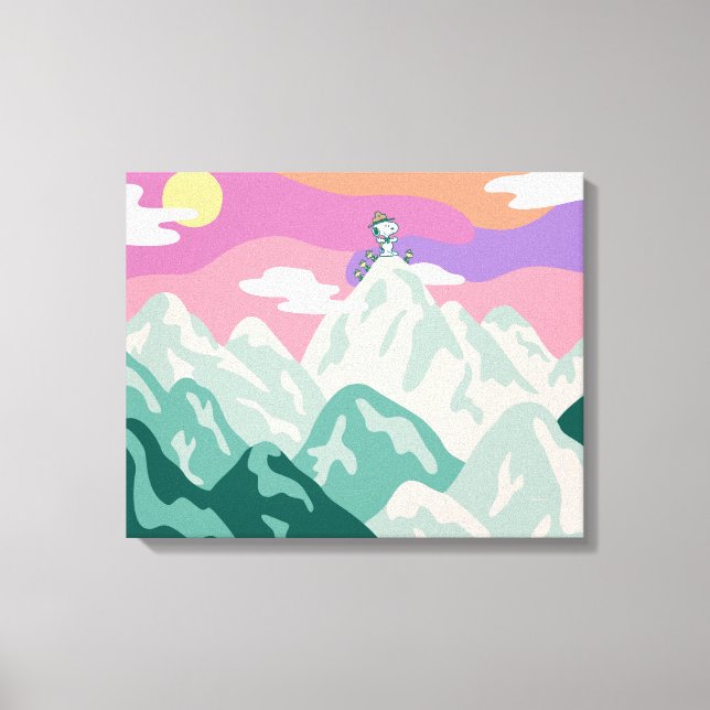Peanuts | Snoopy & Troop Hiking the Mountain Canvas Print (Front)