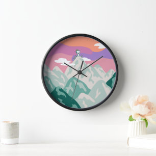 Peanuts Snoopy & Troop Hiking the Mountain Clock