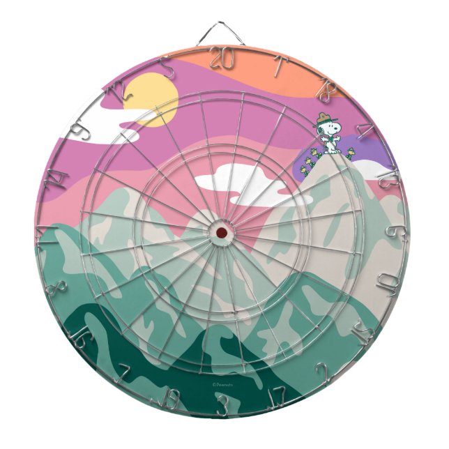 Peanuts | Snoopy & Troop Hiking the Mountain Dart Board (Front)