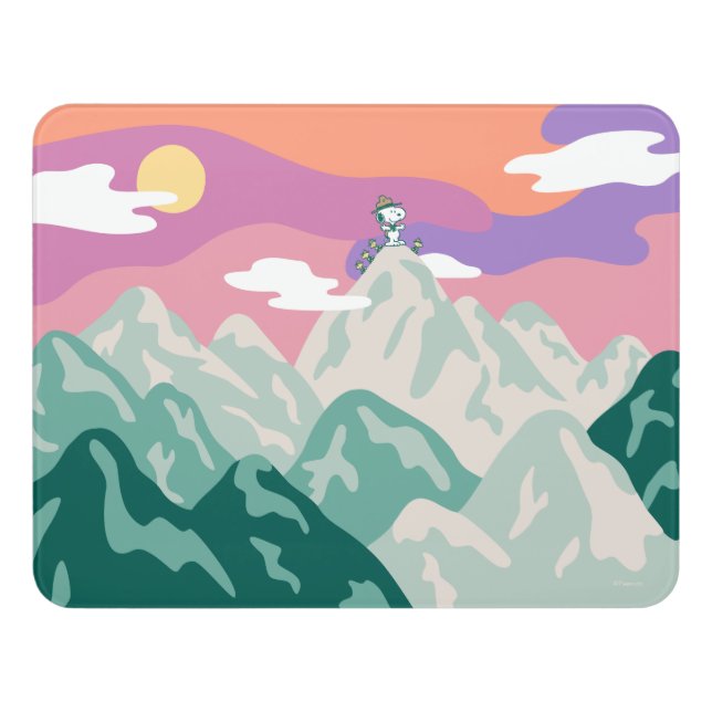 Peanuts | Snoopy & Troop Hiking the Mountain Door Sign (Contemporary Front)