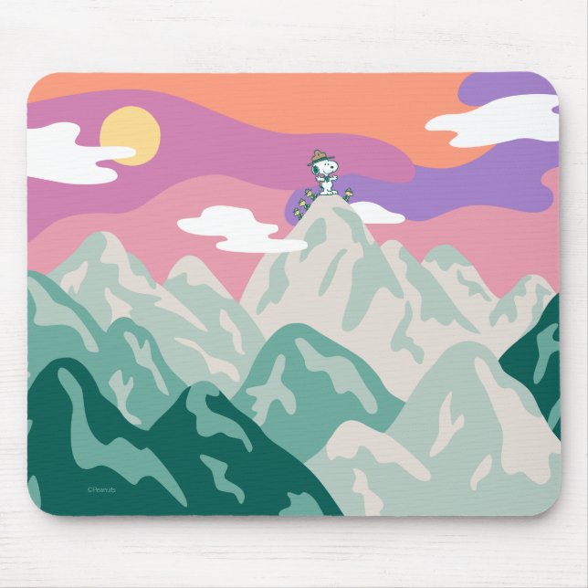 Peanuts | Snoopy & Troop Hiking the Mountain Mouse Pad (Front)