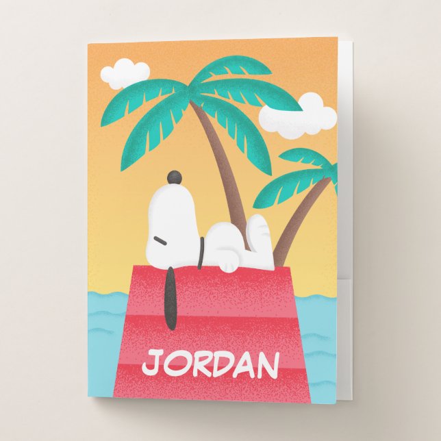 Peanuts | Snoopy Tropical | Add Your Name Pocket Folder (Front)
