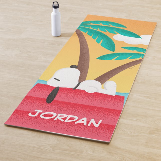 Peanuts | Snoopy Tropical Deco | Add Your Name Yoga Mat (In Situ)