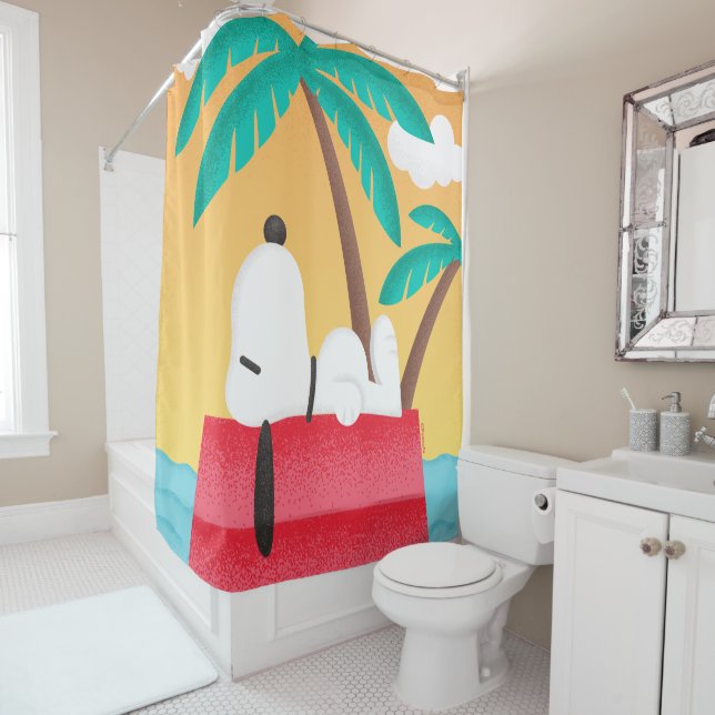 Peanuts | Snoopy Tropical Deco Dreams Shower Curtain (In Situ)