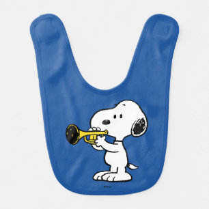 Peanuts   Snoopy Trumpet Player Baby Bib
