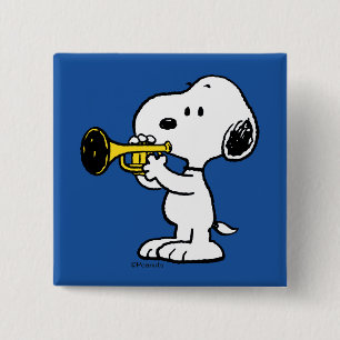 Peanuts   Snoopy Trumpet Player Button