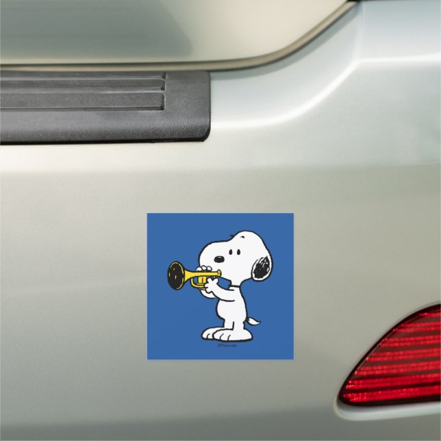 Peanuts | Snoopy Trumpet Player Car Magnet (In Situ)