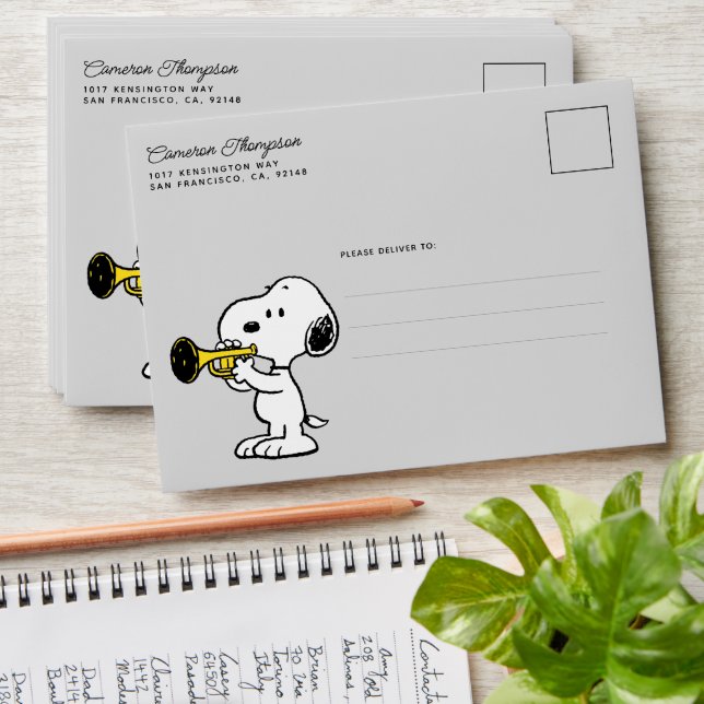 Peanuts | Snoopy Trumpet Player Envelope (Stacked)