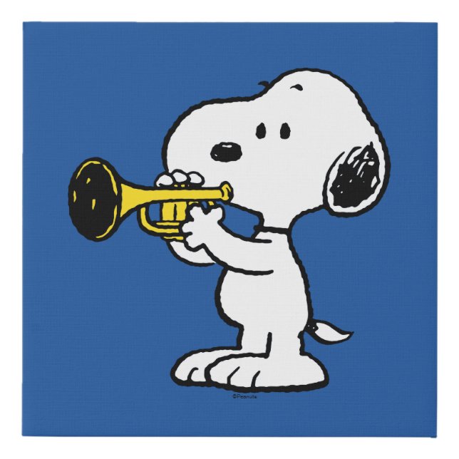 Peanuts | Snoopy Trumpet Player Faux Canvas Print (Front)