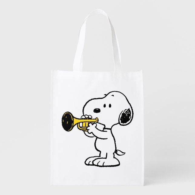 Peanuts | Snoopy Trumpet Player Grocery Bag (Front)