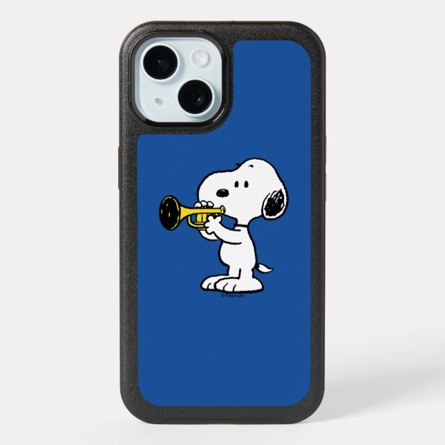 Peanuts | Snoopy Trumpet Player iPhone 15 Case (Back)