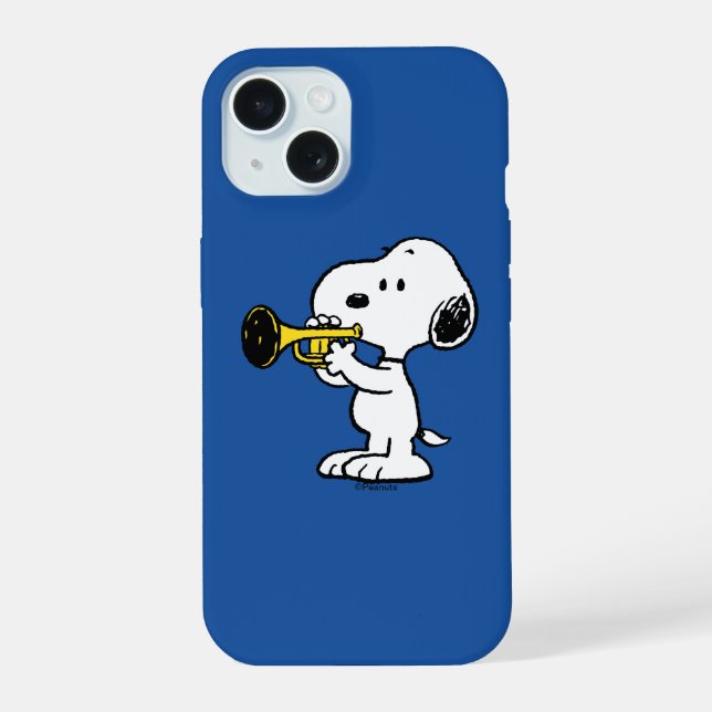 Peanuts | Snoopy Trumpet Player iPhone 15 Case (Back)