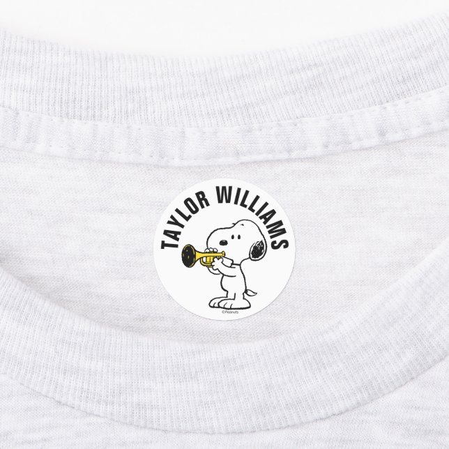 Peanuts | Snoopy Trumpet Player Kids' Labels (Affixed)