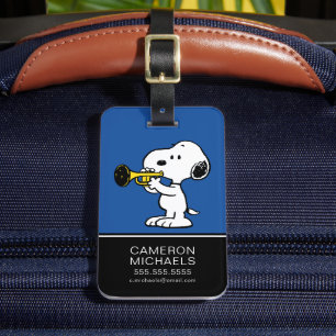 Peanuts Snoopy Trumpet Player Luggage Tag
