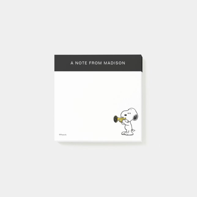 Peanuts | Snoopy Trumpet Player Post-it Notes (Front)
