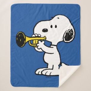 Peanuts   Snoopy Trumpet Player Sherpa Blanket