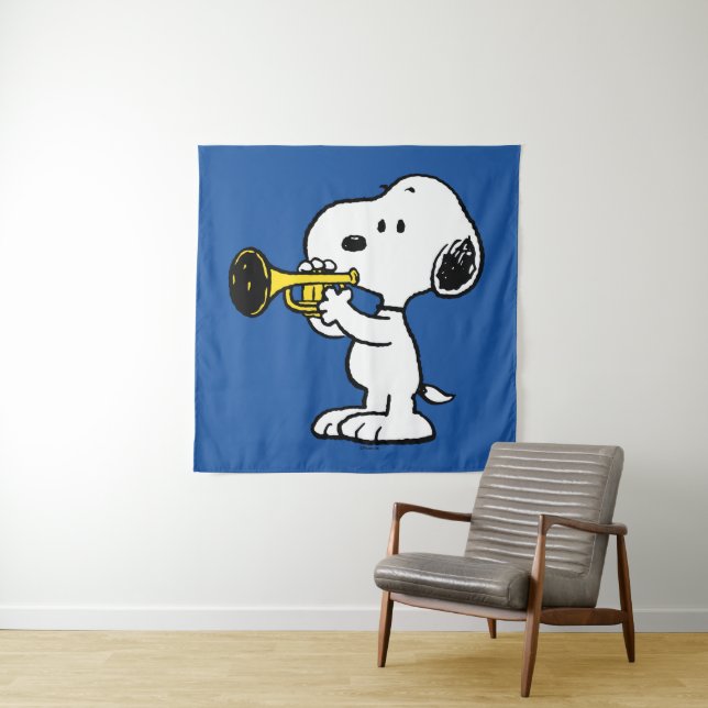 Peanuts | Snoopy Trumpet Player Tapestry (In Situ)