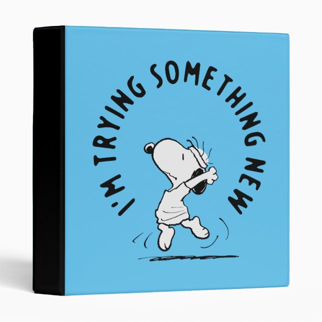 Peanuts | Snoopy Trying Something New 3 Ring Binder (Front/Spine)