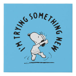 Peanuts   Snoopy Trying Something New Faux Canvas Print