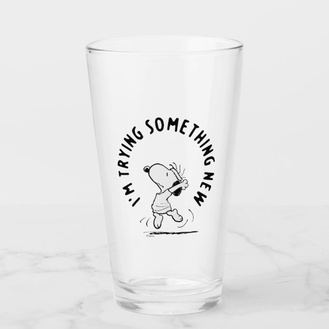 Peanuts | Snoopy Trying Something New Glass (Front)
