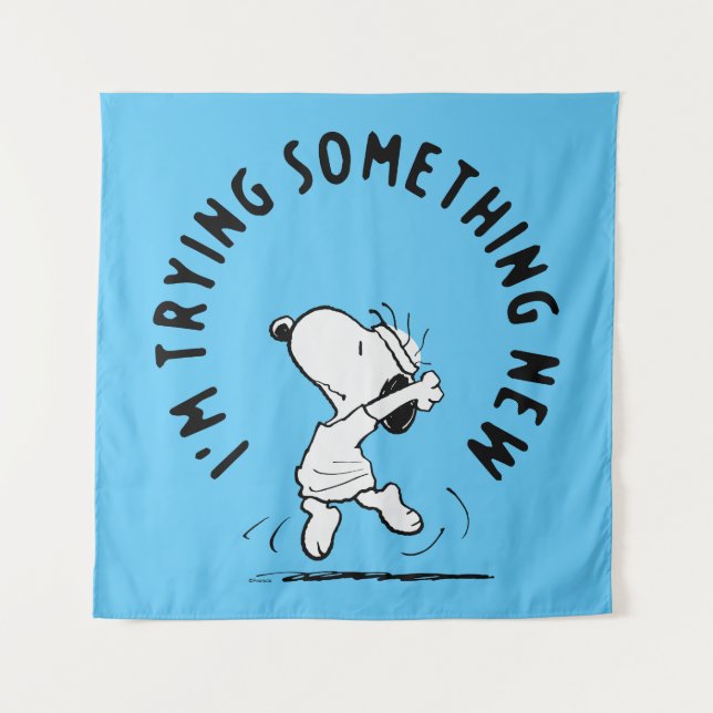 Peanuts | Snoopy Trying Something New Tapestry (Front)