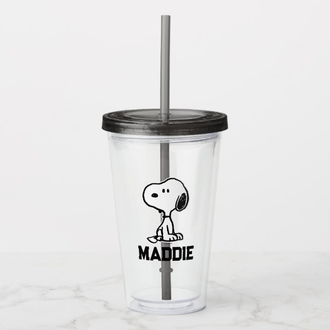Peanuts | Snoopy Turns | Add Your Name Acrylic Tumbler (Front)