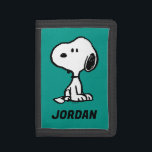 Peanuts | Snoopy Turns | Add Your Name Trifold Wallet<br><div class="desc">Snoopy is the loveable pet beagle of Charlie Brown in the comic strip Peanuts by Charles M. Schulz. Check out this cute Peanuts design featuring this loveable dog.</div>