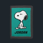 Peanuts | Snoopy Turns | Add Your Name Trifold Wallet<br><div class="desc">Snoopy is the loveable pet beagle of Charlie Brown in the comic strip Peanuts by Charles M. Schulz. Check out this cute Peanuts design featuring this loveable dog.</div>