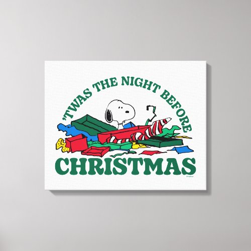 Peanuts  Snoopy Twas the Night Before Christmas Canvas Print