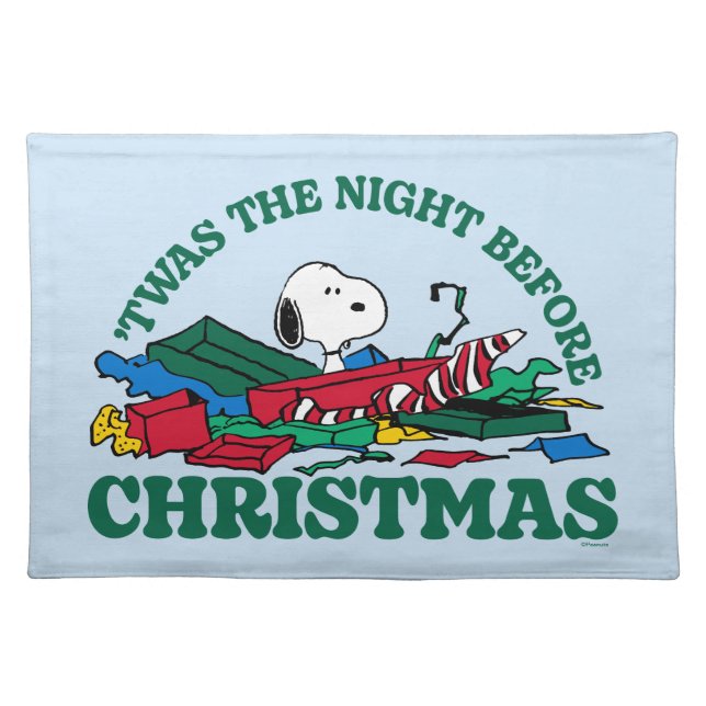 Peanuts | Snoopy 'Twas the Night Before Christmas Cloth Placemat (Front)