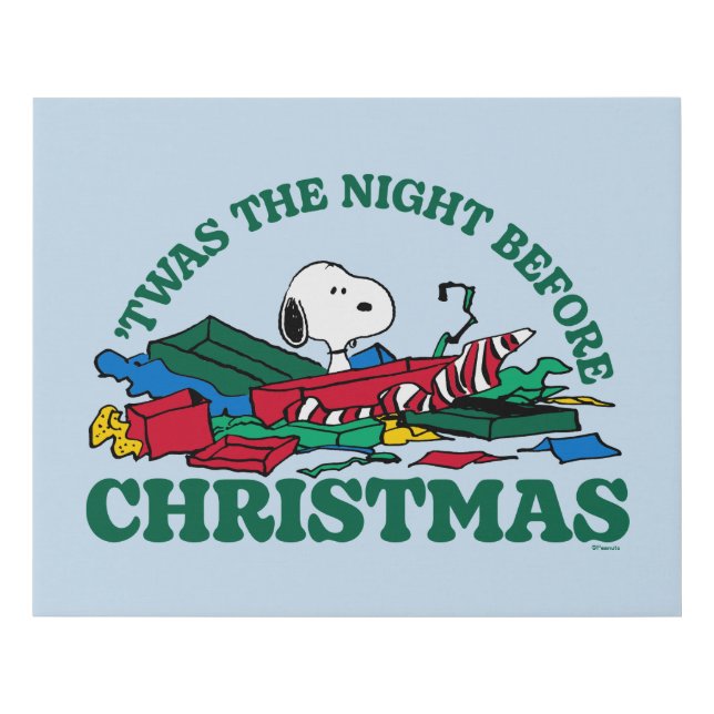 Peanuts | Snoopy 'Twas the Night Before Christmas Faux Canvas Print (Front)