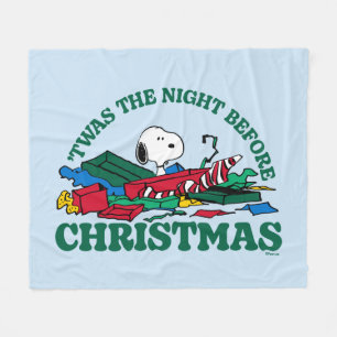 Peanuts Snoopy 'Twas the Night Before Christmas Fleece Blanket