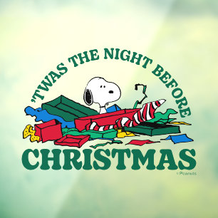 Peanuts   Snoopy 'Twas the Night Before Christmas Window Cling