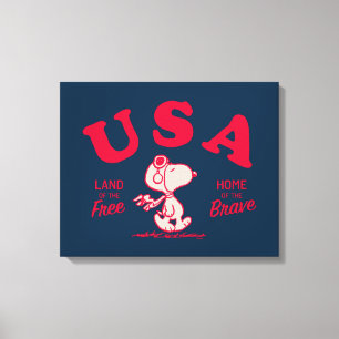 Peanuts   Snoopy USA Land of the Free Canvas Print