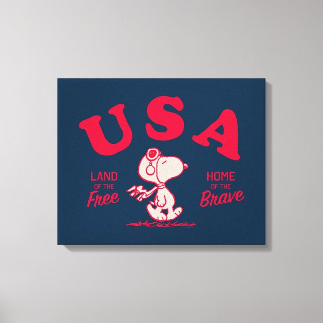 Peanuts | Snoopy USA Land of the Free Canvas Print (Front)