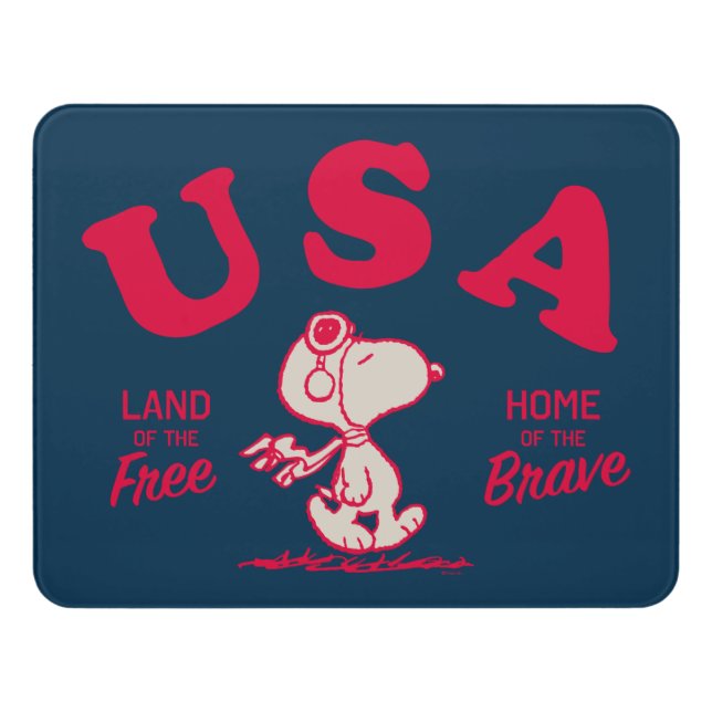 Peanuts | Snoopy USA Land of the Free Door Sign (Contemporary Front)