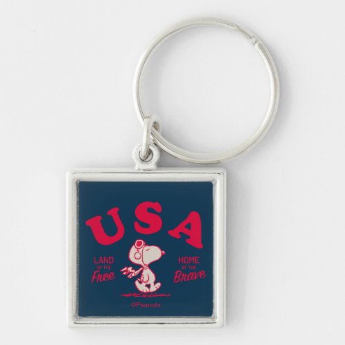 Peanuts  Snoopy USA Land of the Free Keychain