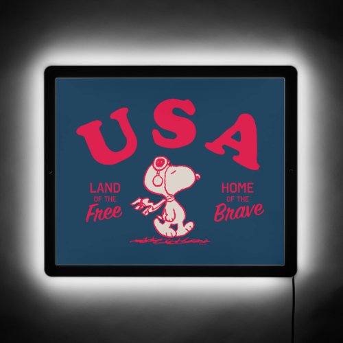 Peanuts  Snoopy USA Land of the Free LED Sign