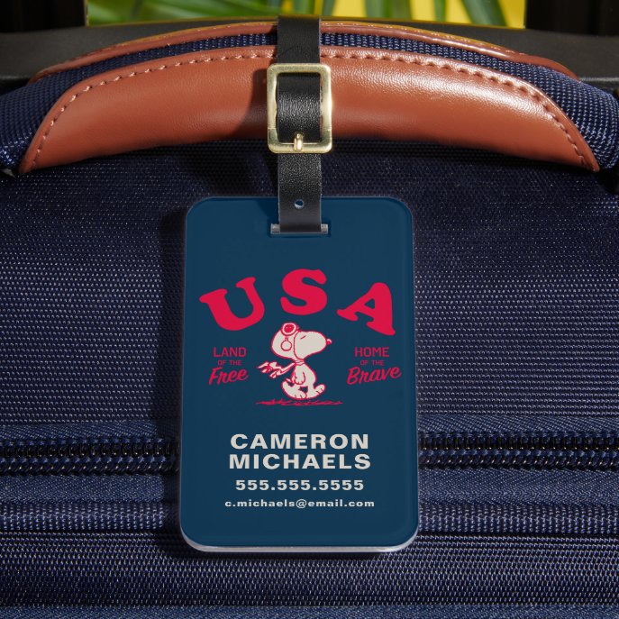 Peanuts | Snoopy USA Land of the Free Luggage Tag
