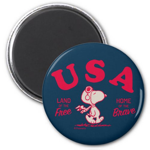Peanuts  Snoopy USA Land of the Free Magnet